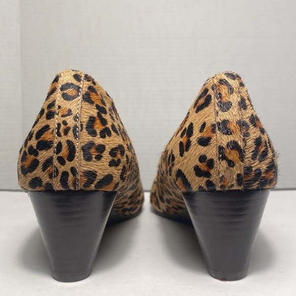 Steven by Steve Madden Leopard Print wedge calf hair heels Size 8 - Picture 3 of 7